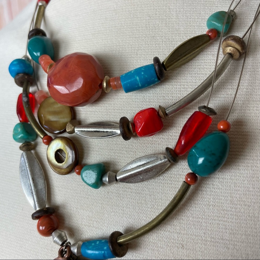 Chico's Multi-Layer Multi-Color Beaded Necklace - image 7